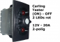 Preview: Carling Schalter (EIN)-AUS - Taster (1)-0 mit 2 roten LED - OHNE Wippe