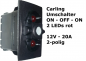Mobile Preview: Carling Schalter EIN-AUS-EIN - Umschalter 1-0-2 mit 2 roten LED - OHNE Wippe
