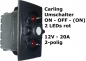 Preview: Carling Schalter EIN-AUS-(EIN) - Umtaster 1-0-(2) mit 2 roten LED - OHNE Wippe