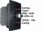Preview: VBB2UVVC Carling Taster (EIN)-AUS (1)-0 mit LED 2× rot 12/24V-15A ohne Wippe
