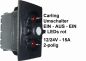 Preview: VJB2UVVC Carling Umschalter EIN-AUS-EIN 1-0-2 mit LED 2× rot 12/24V-15A ohne Wippe
