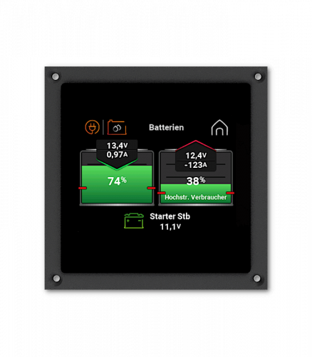 Philippi SystemMonitor PSM3 P-Bus Touchdisplay für Batterie-, Tank- und Energiemonitoring