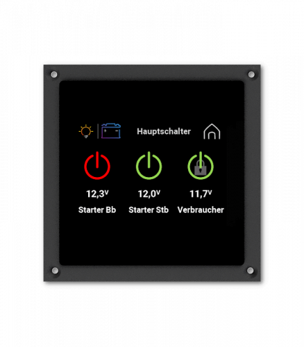 Philippi SystemMonitor PSM3 P-Bus Touchdisplay für Batterie-, Tank- und Energiemonitoring