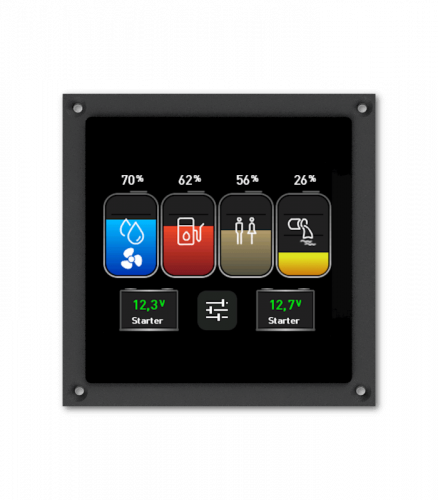 Philippi Tankmonitor VTM2 für 4 Tanks mit 3,5" TFT Touchdisplay