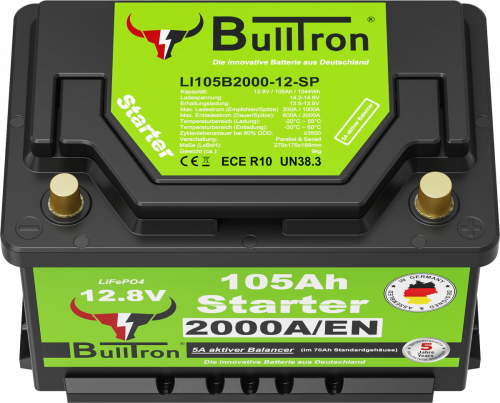 BullTron Lithium Starter Batterie Polar 12,8V 105Ah