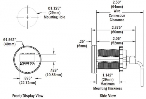 BlueSea 1741 MTD Temperaturmeter OLED