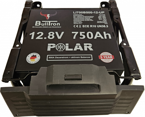 BullTron Lithium Batterie 12,8 V 750 Ah Untersitz Polar – 500 A Smart BMS, Bluetooth, WLAN & Heizung
