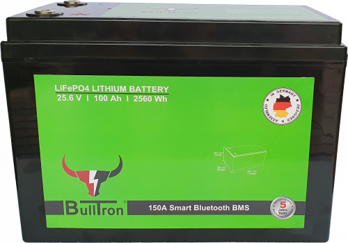BullTron Lithium Batterie 25,6V 100Ah Smart BMS Polar