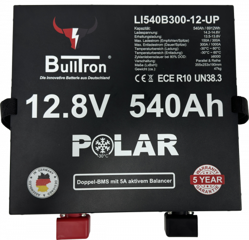 BullTron Lithium Batterie 12,8V 540Ah Untersitz Smart BMS Polar