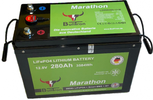 BullTron Lithium Batterie 12,8V 280Ah Marathon Smart BMS Polar