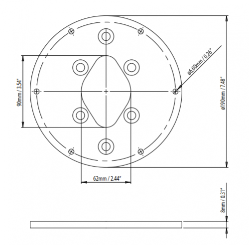 Scanstrut DPT-C-PLATE-02 Montageplatte für Kamera Flir M100/200