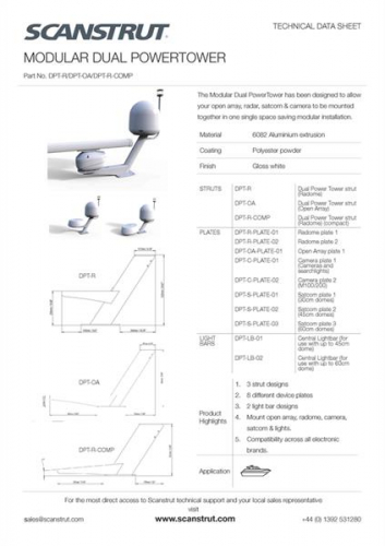 Scanstrut DPT-R-COMP Modularer Dual PowerTower für Radar (kompakt)