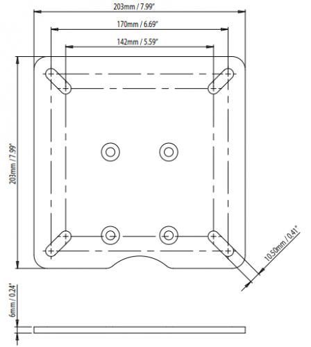 Scanstrut DPT-R-PLATE-02 Montageplatte für Radar (Radom)