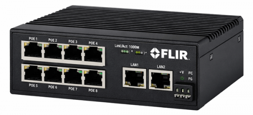 FLIR 4230175 Industrieller PoE-Switch – 8-Port, 12–36 V DC, für FLIR und Raymarine Kamerasysteme