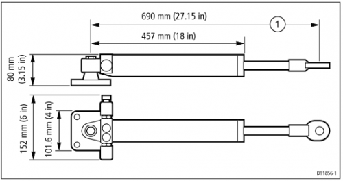 Raymarine hydraulischer Linearantrieb Typ 3