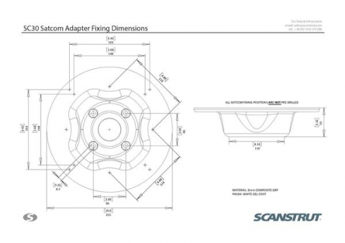 Scanstrut SC30 Adapterplatte für kleine SAT-TV Antennen 