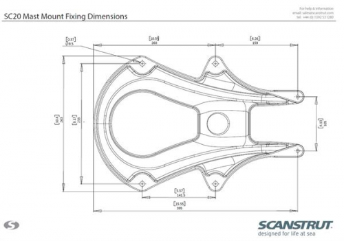 Scanstrut SC20 Masthalterung für Sat-TV und Radar