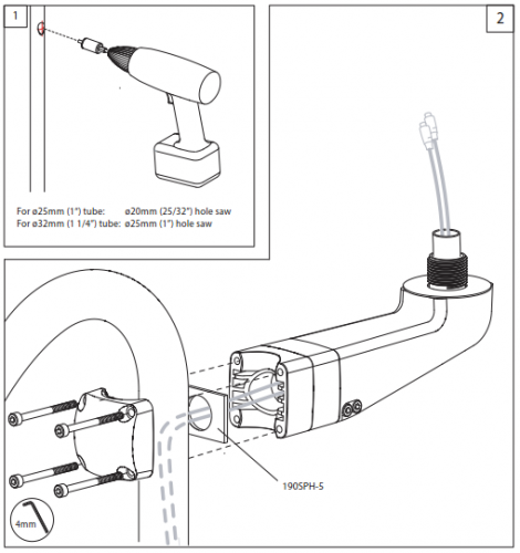 Scanstrut SPR-1I-AM Konsole Steuersäule mit Arm, 1 Instrument