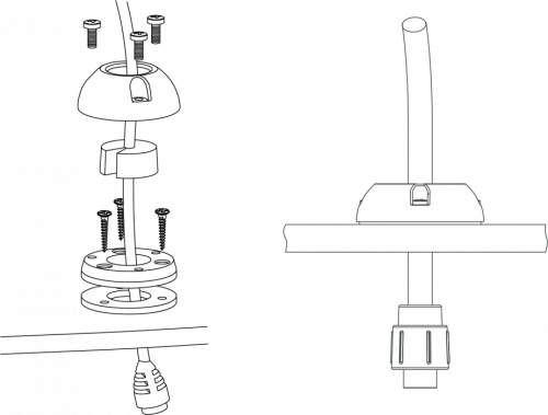 Scanstrut Decksdurchführung Kunststoff bis 21mm Stecker 9-14mm Kabel schwarz