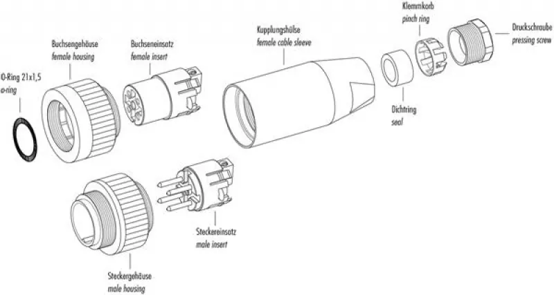 Philippi Binder-Serie 694 Stecker 13-polig Philippi Binder-Serie 694 Stecker 13-polig