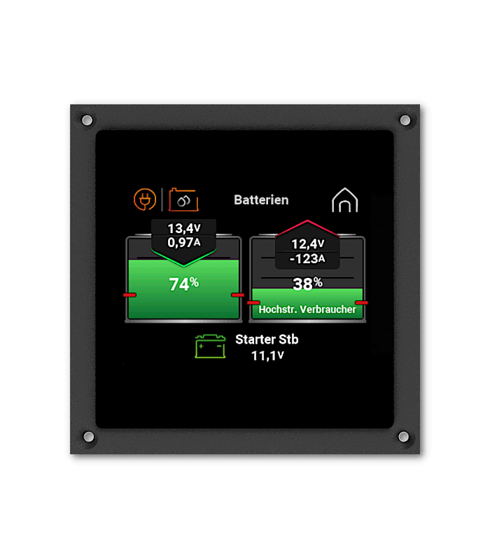 Philippi SystemMonitor PSM3 P-Bus Touchdisplay für Batterie-, Tank- und Energiemonitoring