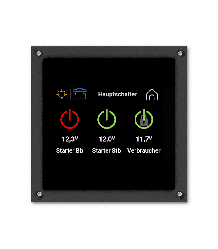 Philippi SystemMonitor PSM3 P-Bus Touchdisplay für Batterie-, Tank- und Energiemonitoring