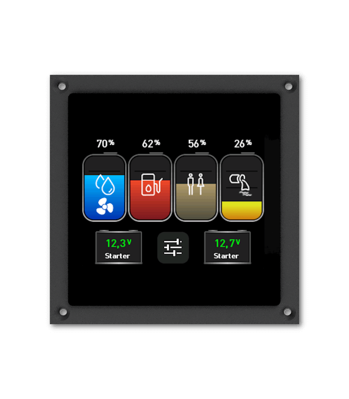 Philippi Tankmonitor VTM2 für 4 Tanks mit 3,5" TFT Touchdisplay