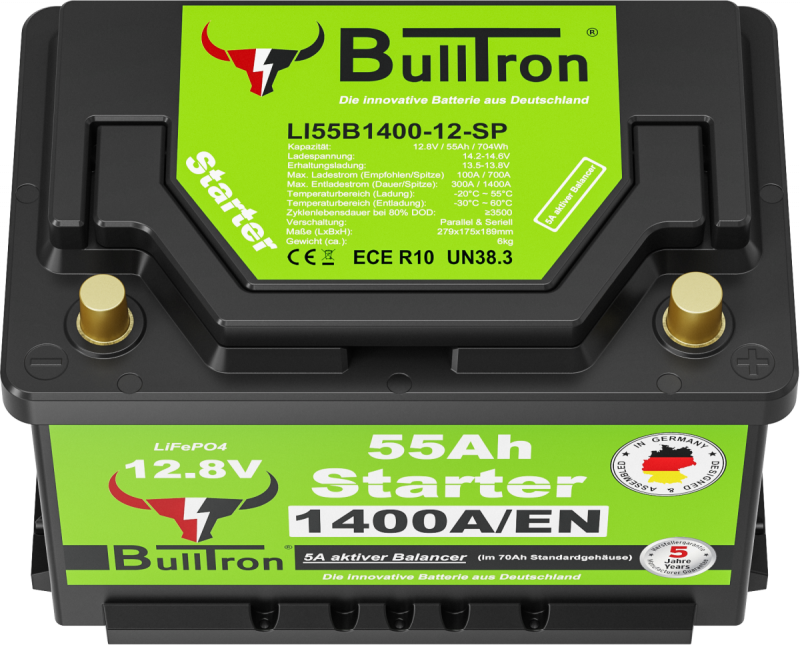 BullTron Lithium Starter Batterie Polar 12,8V 55Ah BullTron Lithium Starter Batterie Polar 12,8V 55Ah