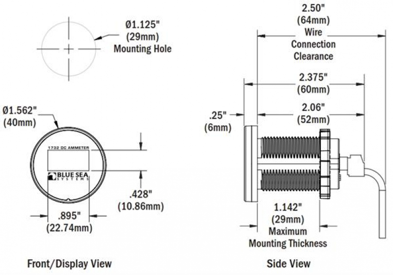 BlueSea 1732 MAD DC-Amperemeter OLED
