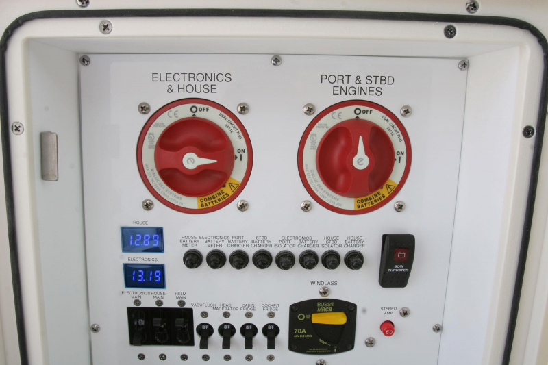 BlueSea Batteriehauptschalter 0-1-Combine (2-polig) 350A rot