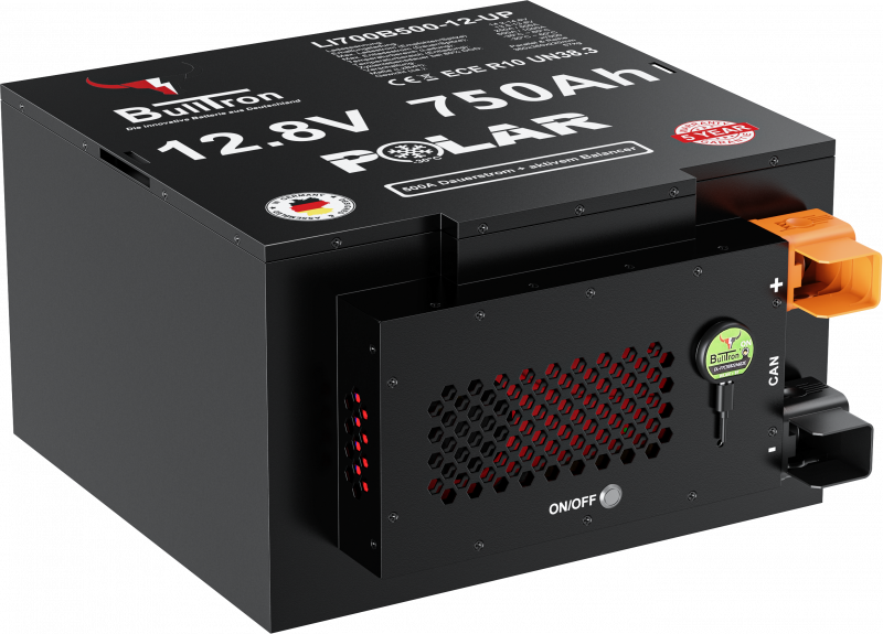 BullTron Lithium Batterie 12,8 V 750 Ah Untersitz Polar – 500 A Smart BMS, Bluetooth, WLAN & Heizung