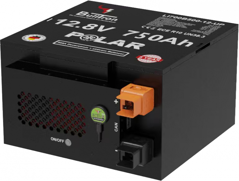 BullTron Lithium Batterie 12,8 V 750 Ah Untersitz Polar – 500 A Smart BMS, Bluetooth, WLAN & Heizung