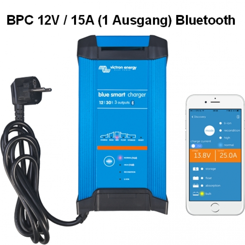 Victron Blue Smart IP22 Charger 12/15(1) Schuko Victron Blue Smart IP22 Charger 12/15(1) Schuko