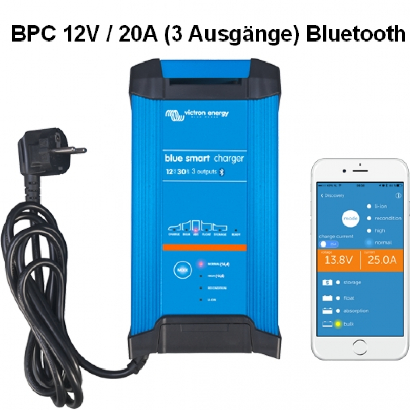 Victron Blue Smart IP22 Charger 12/20(3) Schuko Victron Blue Smart IP22 Charger 12/20(3) Schuko
