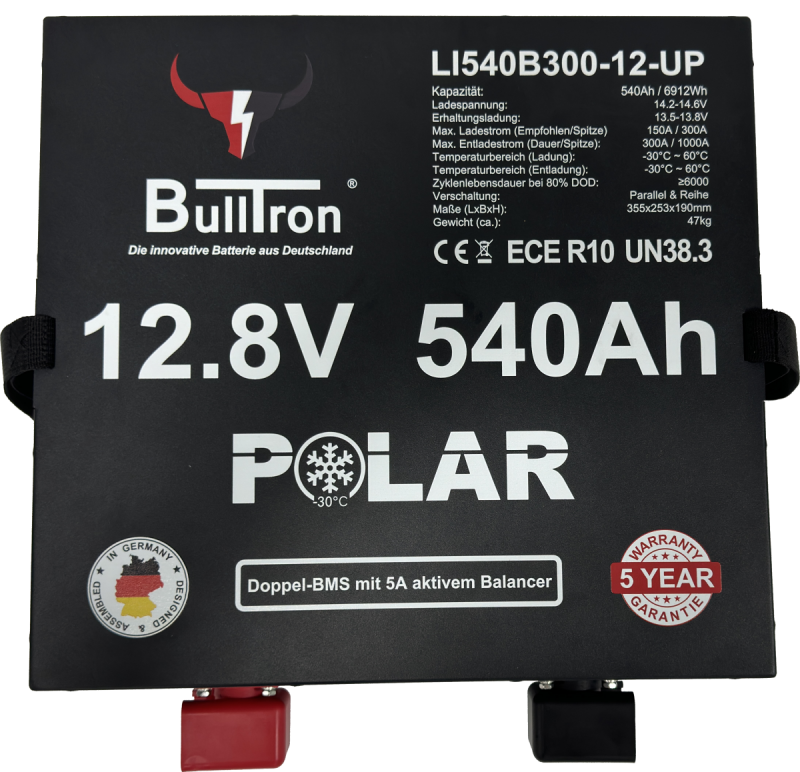 BullTron Lithium Batterie 12,8V 540Ah Untersitz Smart BMS Polar BullTron Lithium Batterie 12,8V 540Ah Untersitz Smart BMS Polar