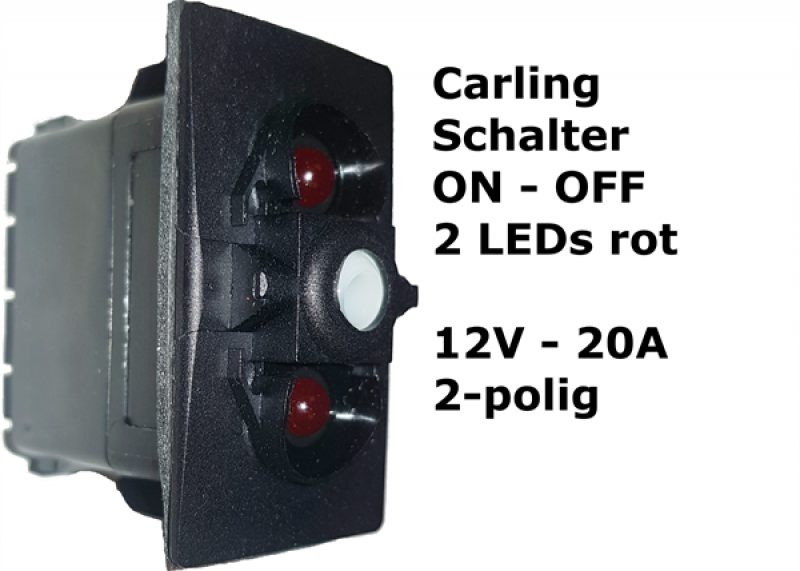 Carling Schalter EIN-AUS - 1-0 mit 2 roten LED - OHNE Wippe
