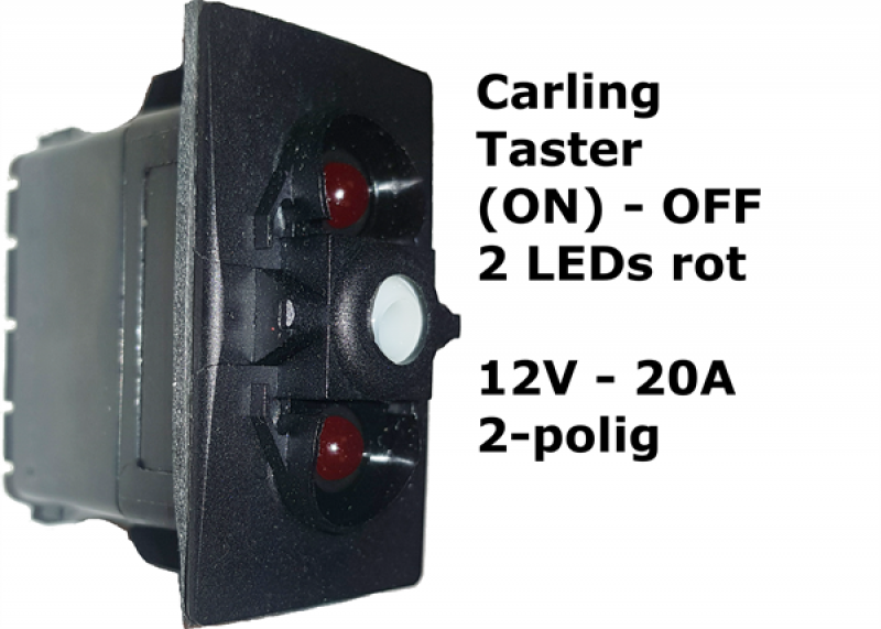 Carling Schalter (EIN)-AUS - Taster (1)-0 mit 2 roten LED - OHNE