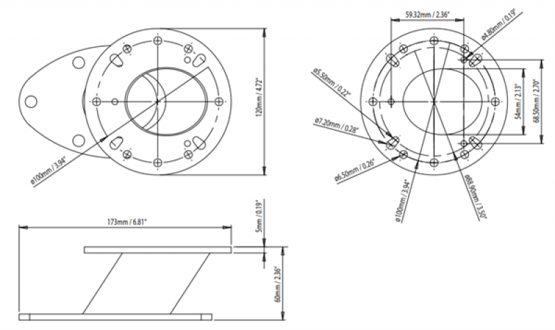 Scanstrut DPT-C-PLATE-01 Montageplatte für Kamera & Suchscheinwerfer