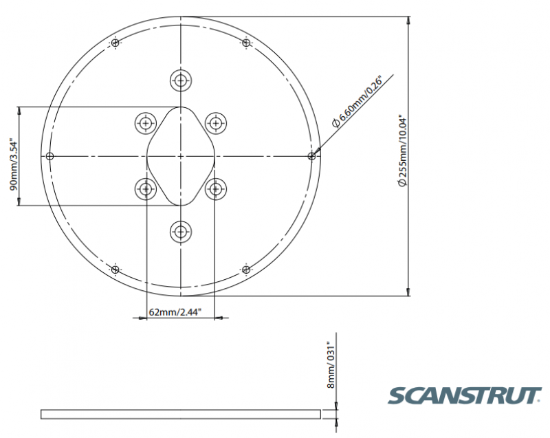 Scanstrut Montageplatte für Kamera RaymarFlir M300