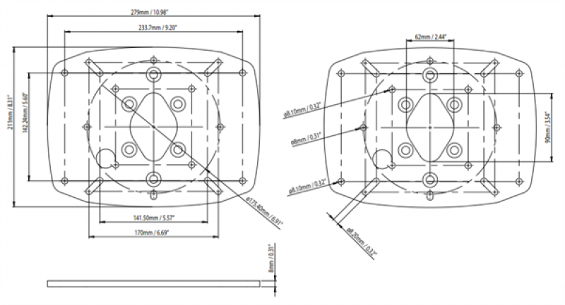 Scanstrut DPT-S-PLATE-01 Montageplatte für Sat-Antennen 30cm Scanstrut DPT-S-PLATE-01 Montageplatte für Sat-Antennen 30cm