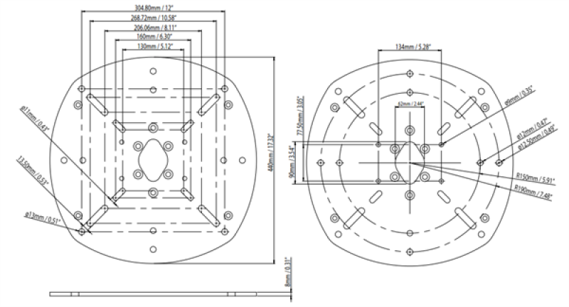 Scanstrut DPT-S-PLATE-03 Montageplatte für Sat-Antennen 60cm Scanstrut DPT-S-PLATE-03 Montageplatte für Sat-Antennen 60cm