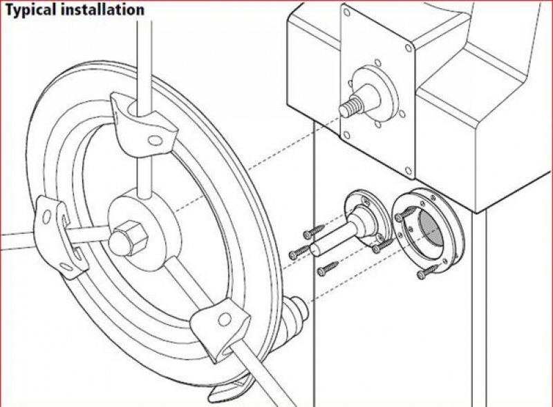 Raymarine E15017 Schotthalterung flach für Radantrieb E12093
