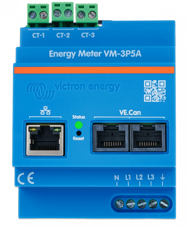 Victron Energy Meter VM-3P5A 3-phasig mit Ethernet und VE.Can für externe 5A-Stromwandler