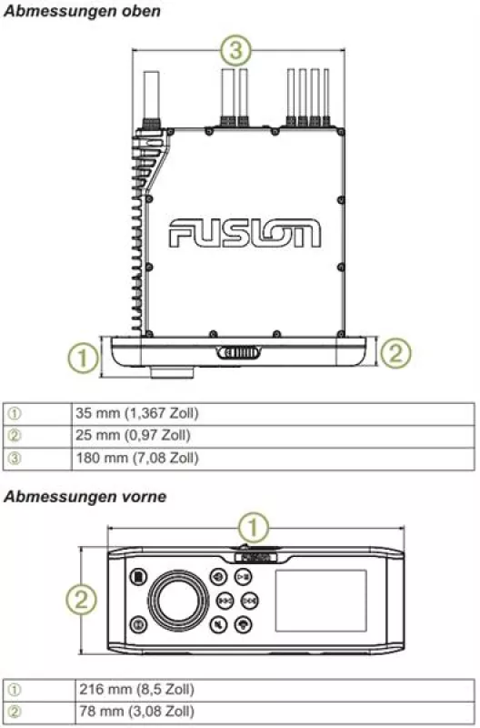 Fusion MS-UD755 Radio - AM/FM/Unidock/Bluetooth/USB/NMEA2000 - 4 Zonen