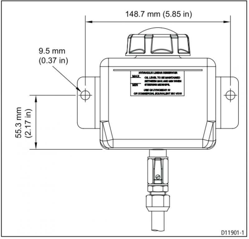 Raymarine hydraulischer Linearantrieb, Typ 2