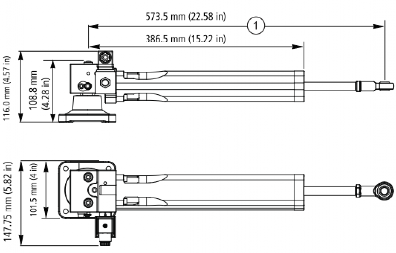 Raymarine hydraulischer Linearantrieb, Typ 2