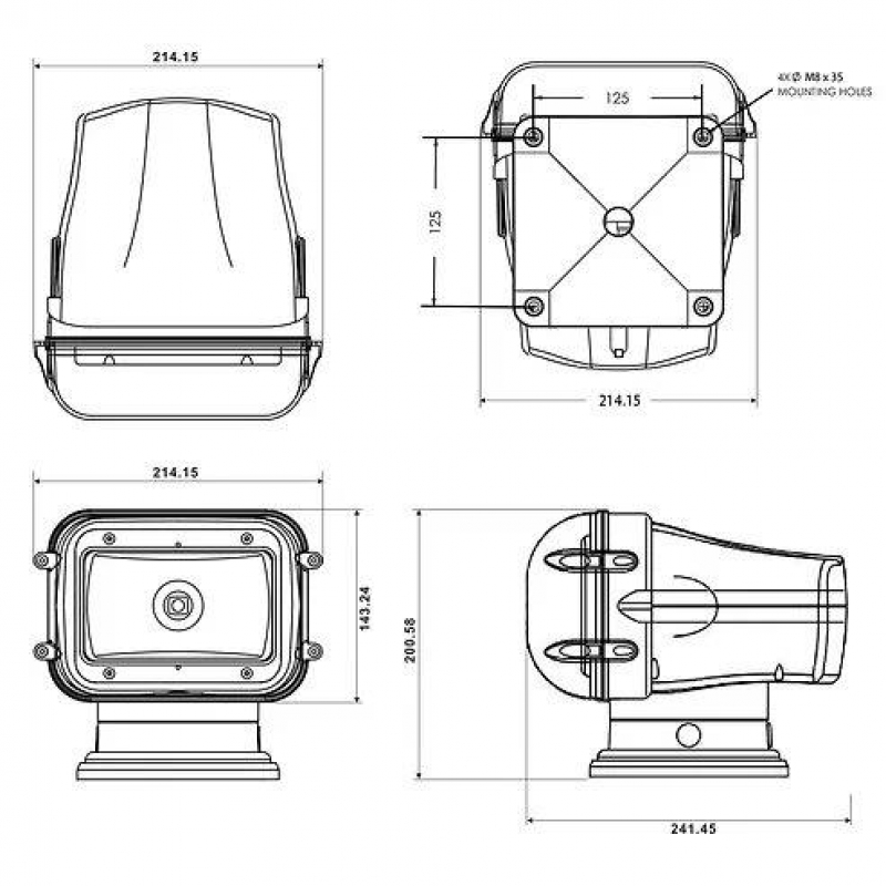 LED Suchscheinwerfer Typ 970SL (50W, 12V & 24V) LED Suchscheinwerfer Typ 970SL (50W, 12V & 24V)