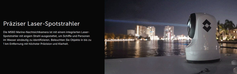 Raymarine E70683 FLIR M560-LRF Stabilised Wärmebildkamera – 3-Achsen, gekühlt, 640 × 512, optischer Zoom, 4K Low-Light-Kamera, Laser-Entfernungsmesser