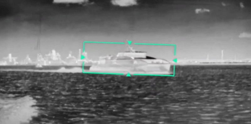 Raymarine E70682 FLIR M560 Stabilised Wärmebildkamera – 3-Achsen, gekühlt, 640 × 512, optischer Zoom, 4K Low-Light-Kamera, LED-Spotlight (ohne LRF)