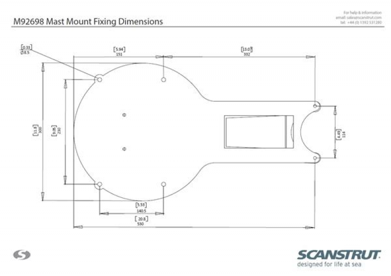 Scanstrut M92698 Masthalterung für alle 24" Raymarine Radomantennen